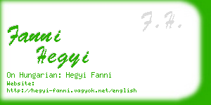 fanni hegyi business card